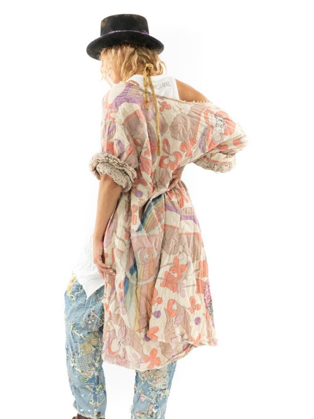 Free People Magnolia Pearl Rainbow Duster One Size - Picture 3 of 7